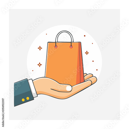 Orange laptop in blue briefcase isolated