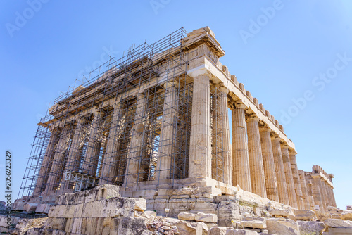Restoration of Parthenon on Acropolis, Athens, Greece