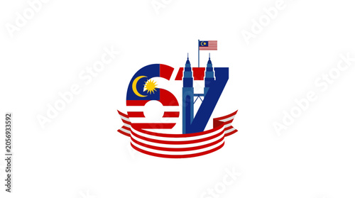 Canvas Print Malaysia 67th Independence Day Celebration Graphic