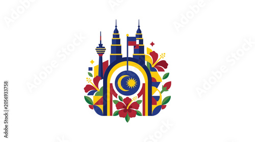 Malaysia Merdeka Independence Day Celebration Graphic Illustration