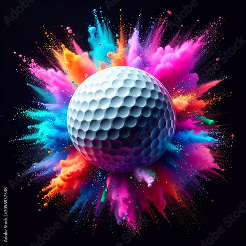 Golf ball explosion of color