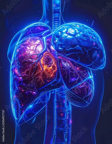 Glowing organ illustration