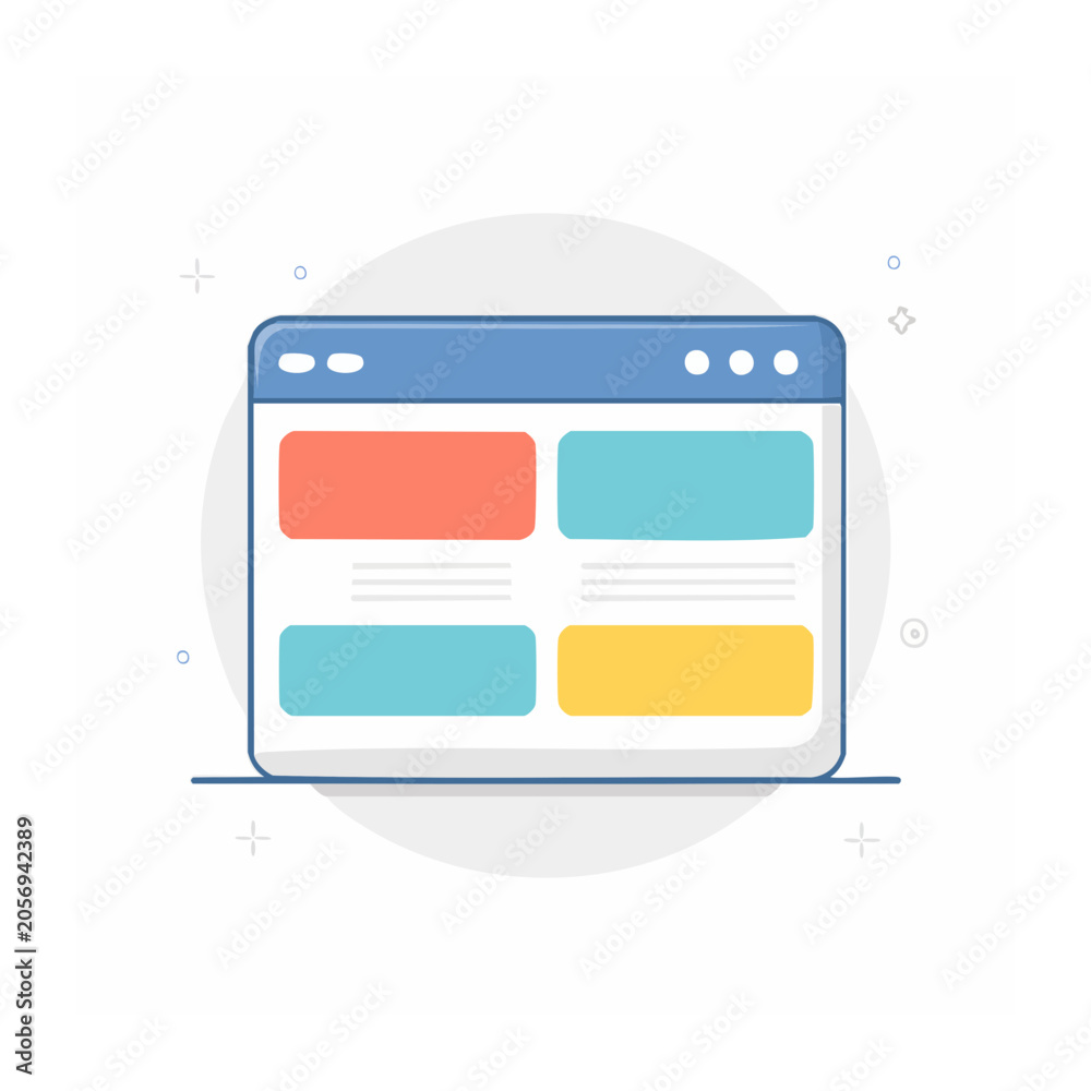 Fototapeta premium Flat design app interface with color palette