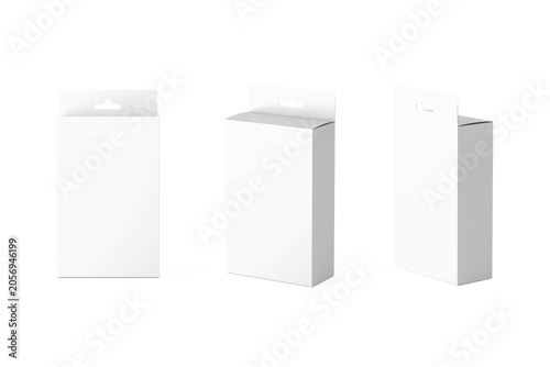 Hanger box set mockup 3d rendering on transparent background