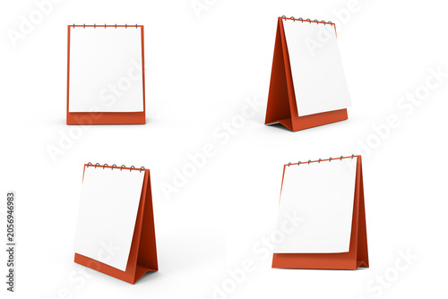 Table calendar mockup set 3D rendering 