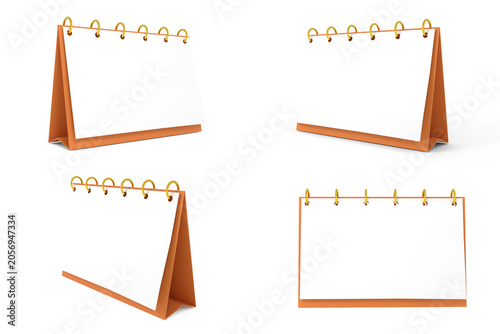 Table calendar mockup set 3D rendering 