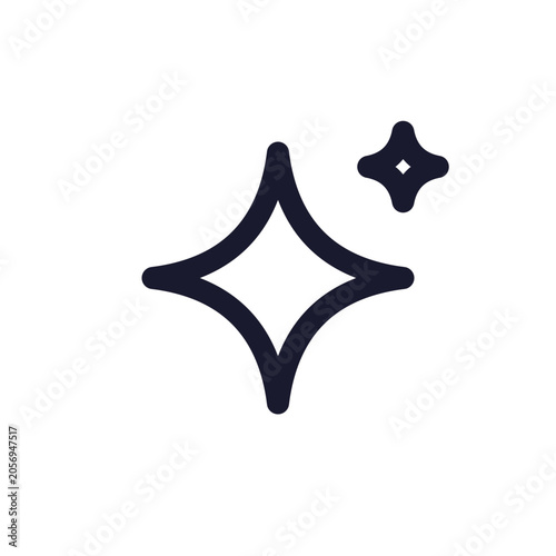 Generative AI magic sparkle stars line icon, smart creation vector symbol