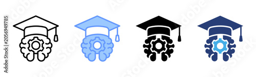 Foto Intelligence Quotient icon set multiple style collection