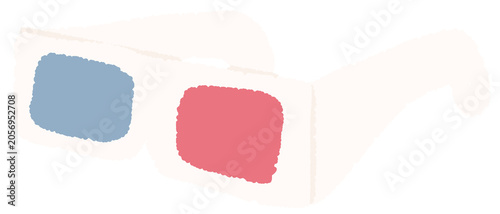 Tableau sur toile 3D Glasses Hand Illustration in Crayon Style