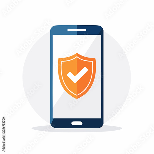 Smartphone with Shield and Checkmark Icon