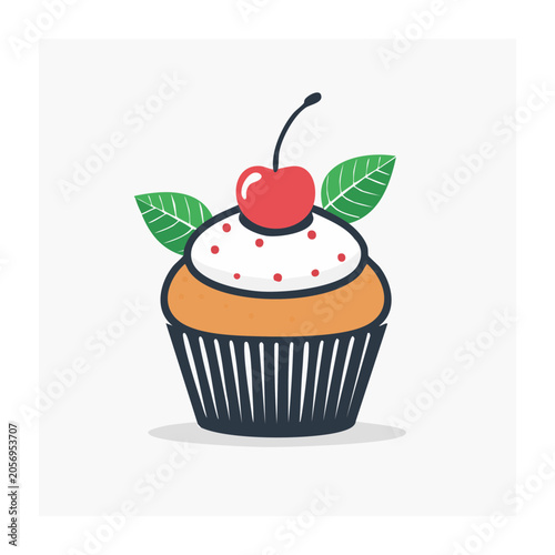 Strawberry cake with fresh strawberry on top