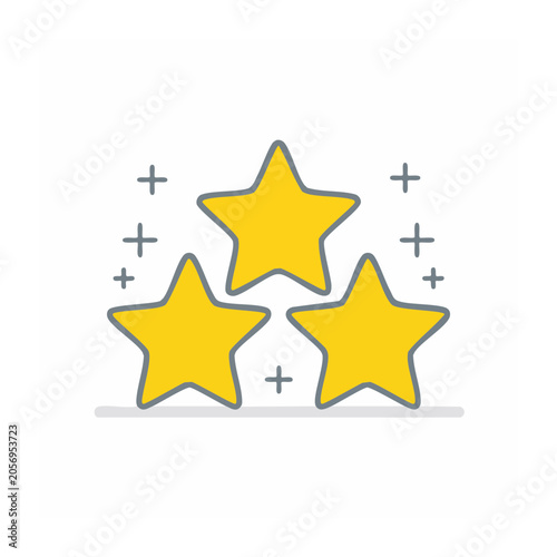 Yellow star with plus signs vector icon