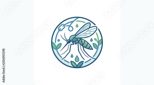 Принти на полотні Minimalist Mosquito Icon Vector Illustration