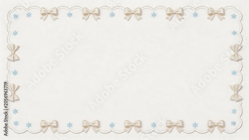 Decorative border with bows and snowflakes