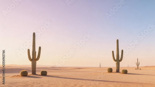 Desert landscape with cacti