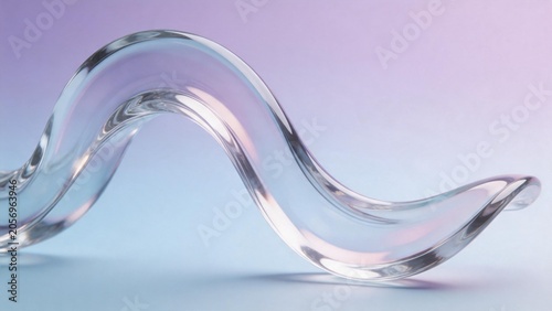 Abstract glass wave sculpture