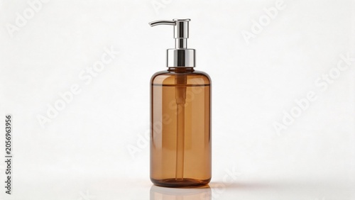 Amber bottle with pump dispenser