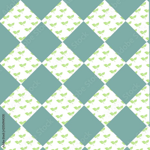 seamless geometric pattern with decorative diamond with green background