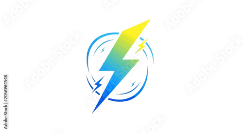 Modern abstract lightning bolt symbol with electric energy and dynamic motion