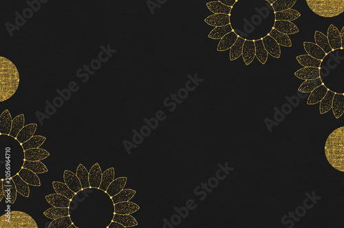 Japanese modern pattern washi paper background. Japanese Washi paper texture featuring an abstract sunflower design.