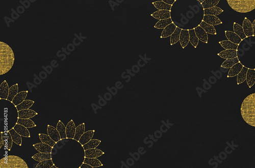 Japanese modern pattern washi paper background. Japanese Washi paper texture featuring an abstract sunflower design.