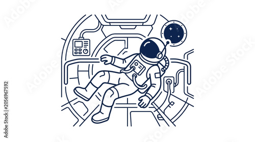 Foto Astronaut in Space Suit Floating.