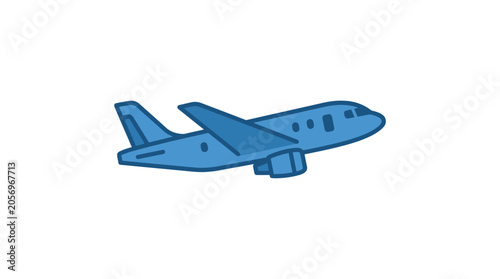 Bild auf Leinwand Blue airplane flying in the sky.