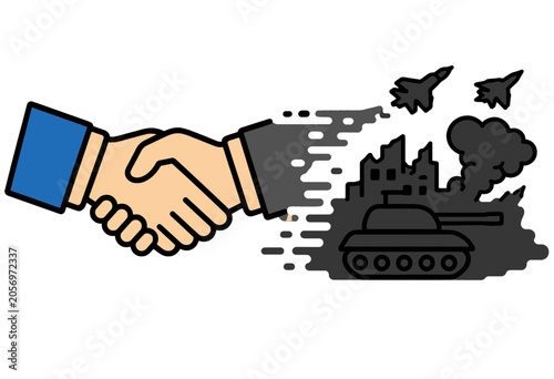 Conflict Escalating from Diplomacy to War Showing Failed Negotiations and Global Instability