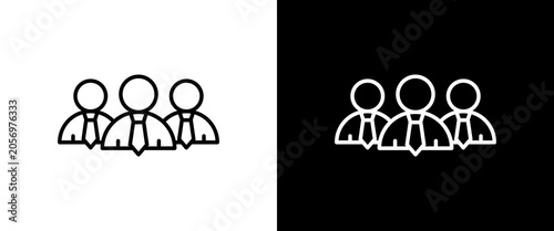 Foto Employee white and black icon set design