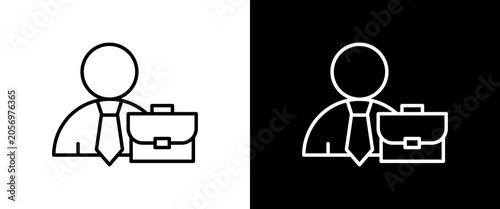 Canvas-taulu Businessman white and black icon set design