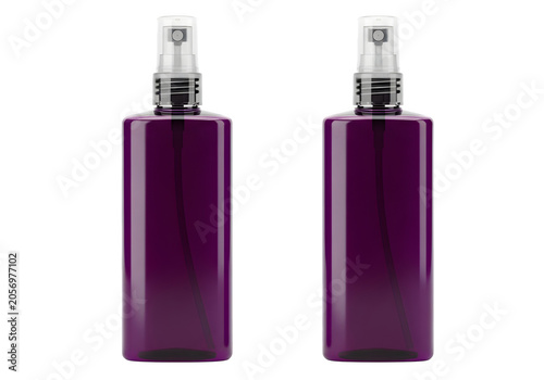 Two purple liquid test tubes with caps on a stand
