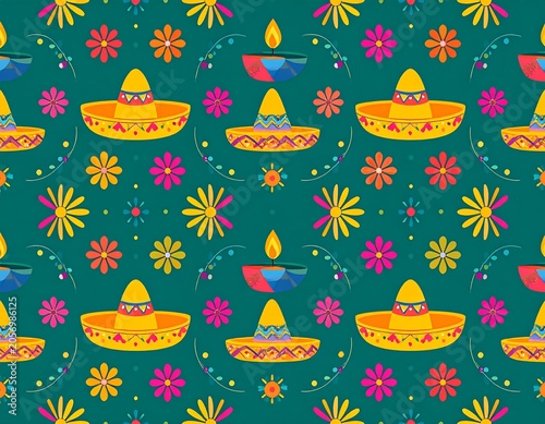 Colorful autumn leaves pattern background design.