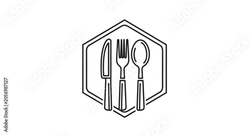 Bild auf Leinwand Simple illustration of dining utensils set.