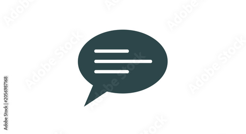 Cuadro en lienzo Speech bubble icon with lines.
