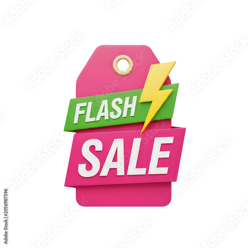 Flash sale sign with lightning bolt