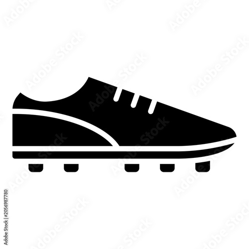 Football shoe glyph solid icon