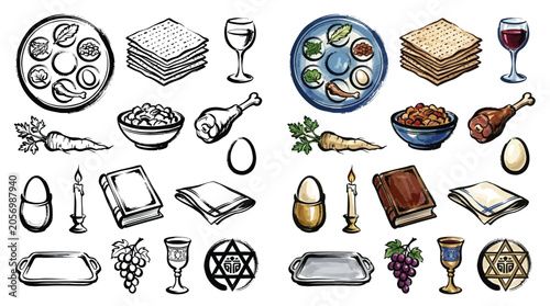 Photos Passover Seder Plate and Symbols Collection: A Visual Representation of Jewish Tradition and Celebration
