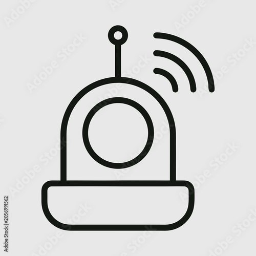 Environmental Monitoring Sensor Line Icon for Eco Technology.