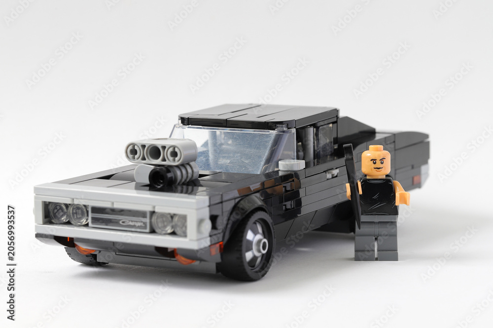 Fototapeta premium Lego Dodge Charger with Dominic Toretto minifigure