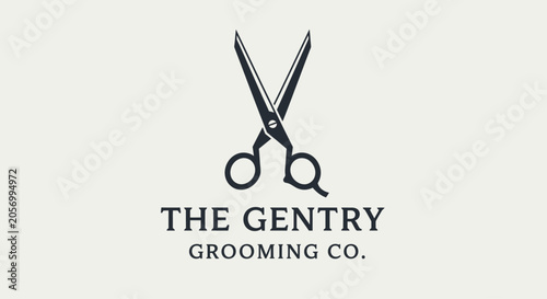 фотографія The Gentry Grooming Company logo with scissors.