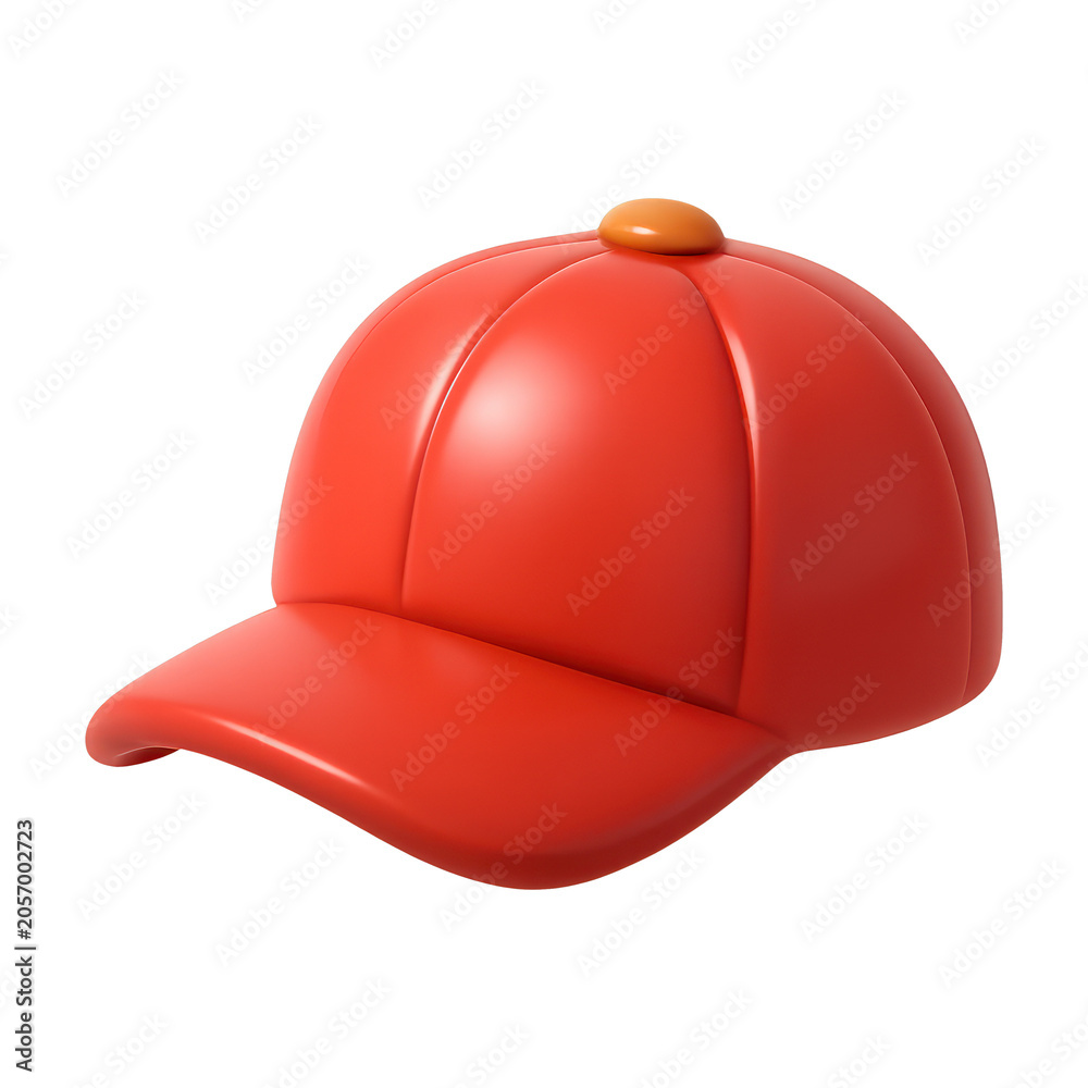 Fototapeta premium PNG Vibrant red baseball cap illustration.