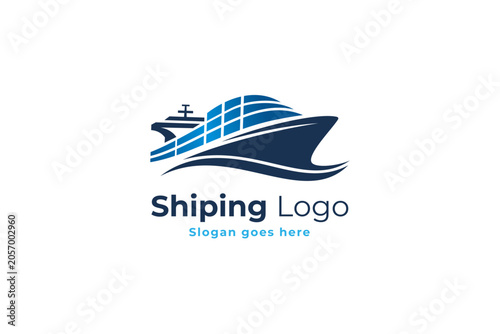 Sea cargo logo design template