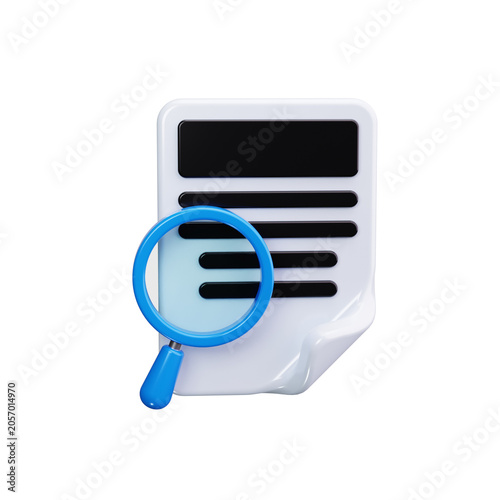 Magnifying Glass 3d render icons