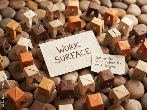 Work Surface Concept Gather Seats Before Work Begins Low Attention Span