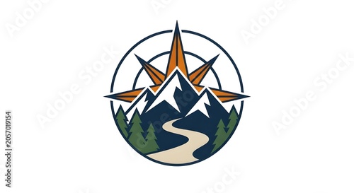 Minimalist Adventure Explorer Mountain Logo