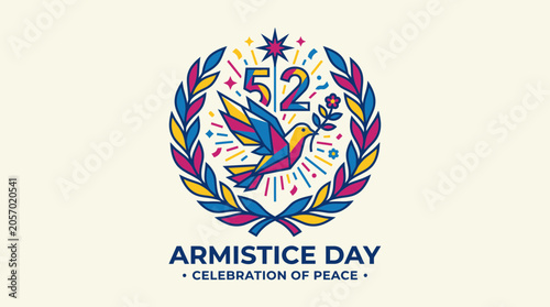 Canvastavla Armistice Day Celebration of Peace Dove Laurel Wreath 52