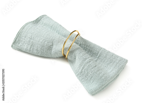 Folded light green linen na...
