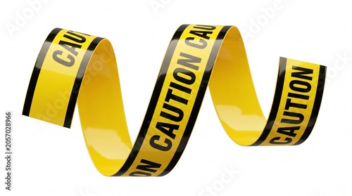 Caution Tape Isolated on White Background