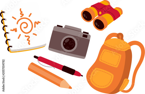 Photos Travel Journal and Adventure Supplies Clipart