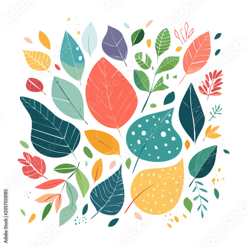 Colorful flat floral pattern vector